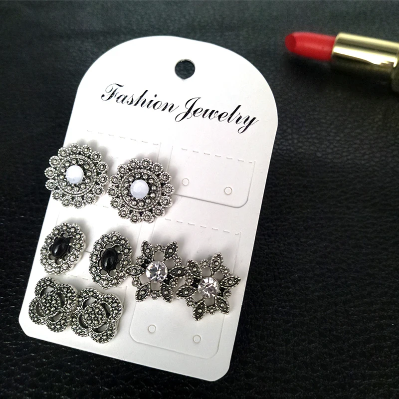 8 шт./компл. Классические женские серьги в форме цветка круглые серьги-гвоздики с