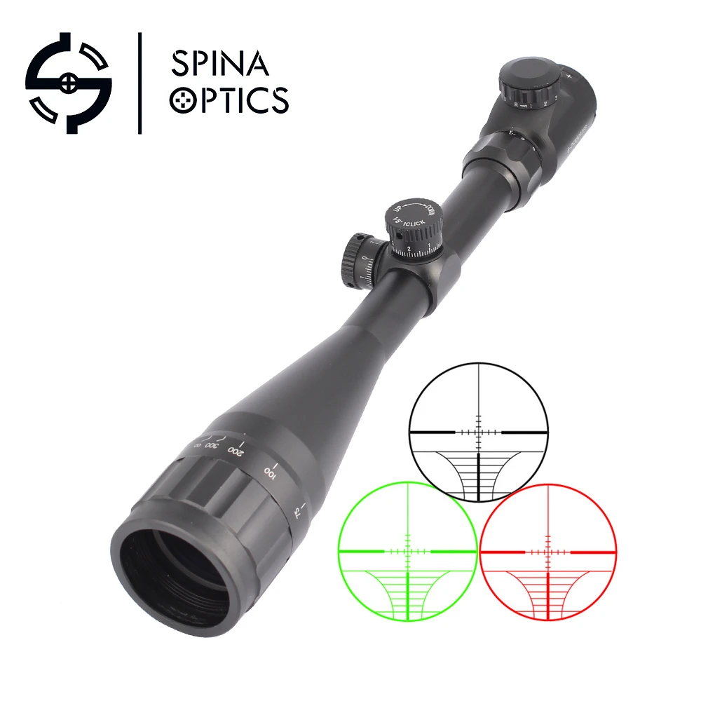 Оптика SPINA 6-24X50 AOE Riflescope Регулируемый зеленый красный точечный охотничий светильник тактический прицел оптический прицел