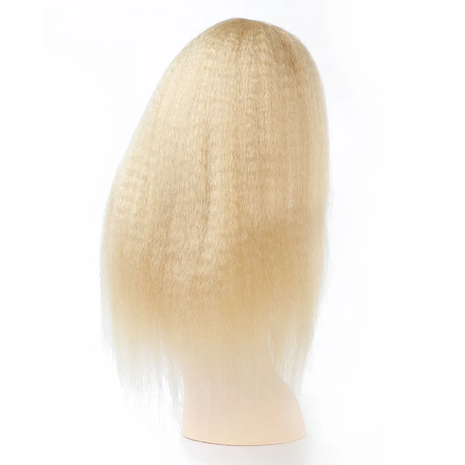 Bestsojoy кудрявый прямой м Remy 13x4 человеческие волосы на шнуровке фронтальные парики 613 блонд "-26" Длинные 150% плотность волос парики
