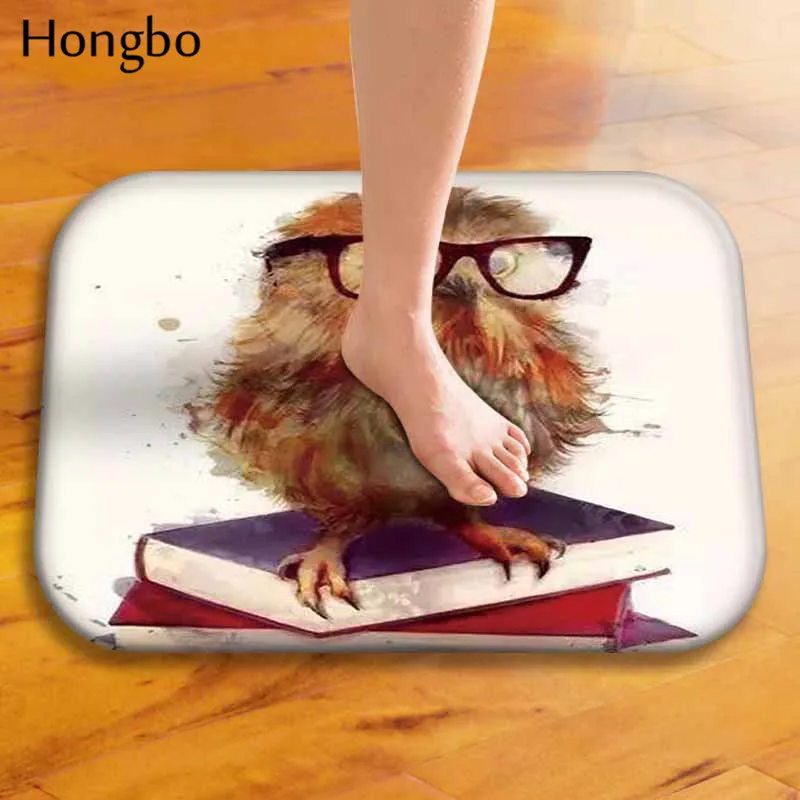 Hongbo Кот Сова двери коврики фланелевый ковер животный узор вход напольный коврик нескользящий входной коврик