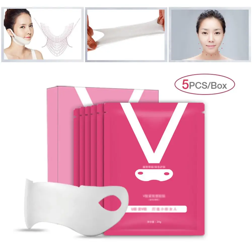 5 шт. V линия маска для подтягивания лица и шеи подбородка с двойным редуктором