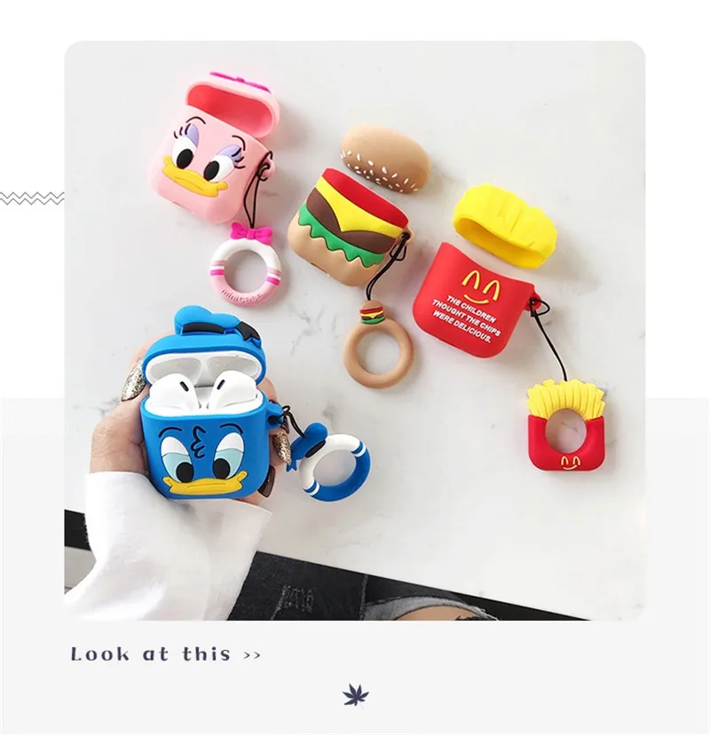 Свежий McDonald Carto ТПУ 3D милый силиконовый Bluetooth беспроводной чехол для наушников AirPods зарядная коробка защитный чехол Аксессуары