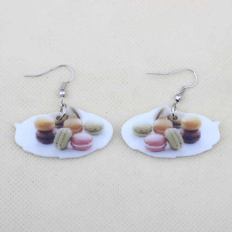 Bonsny печенье серьги красочные продукты питания Новинка 2014 Милый принт акриловый