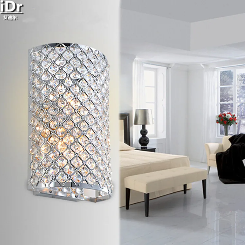 Прикроватная лампа с кристаллом Современная креативная роскошная настенная для