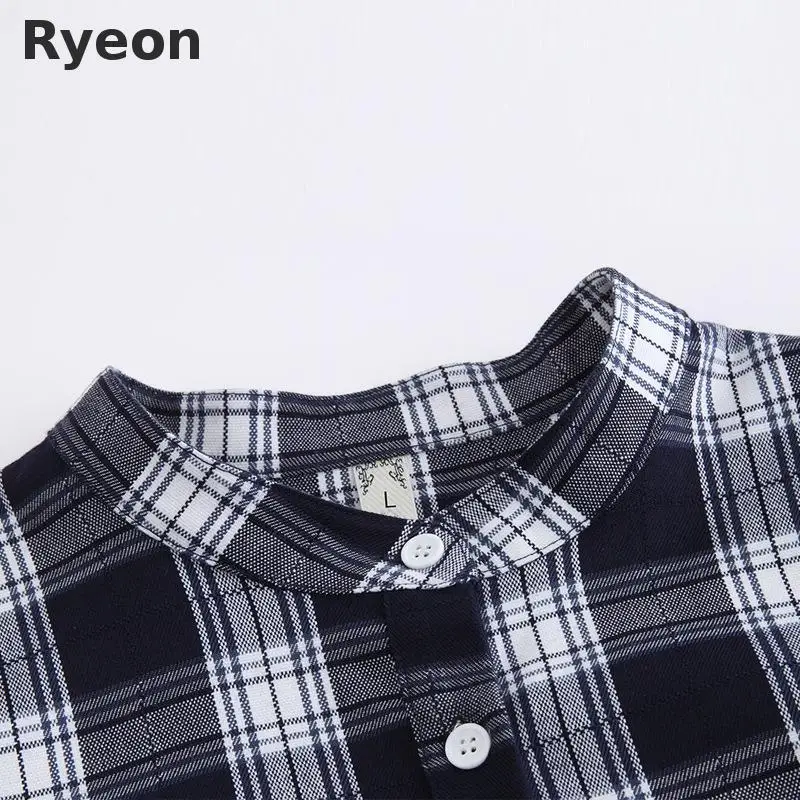 Ryeon L 5xl Плюс Размер Симпатичные Платья Свободные Плед Запястье Выше Колена Мини
