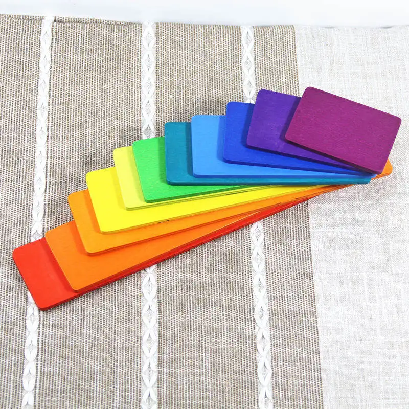 11Pcs Rainbow Board ToysParadise 12 шт. большие радужные Блоки 4 см куб квадратные строительные блоки деревянные игрушки для детей яркие цвета подарок для девочки развивающие - Цвет: 11Pcs Rainbow Board