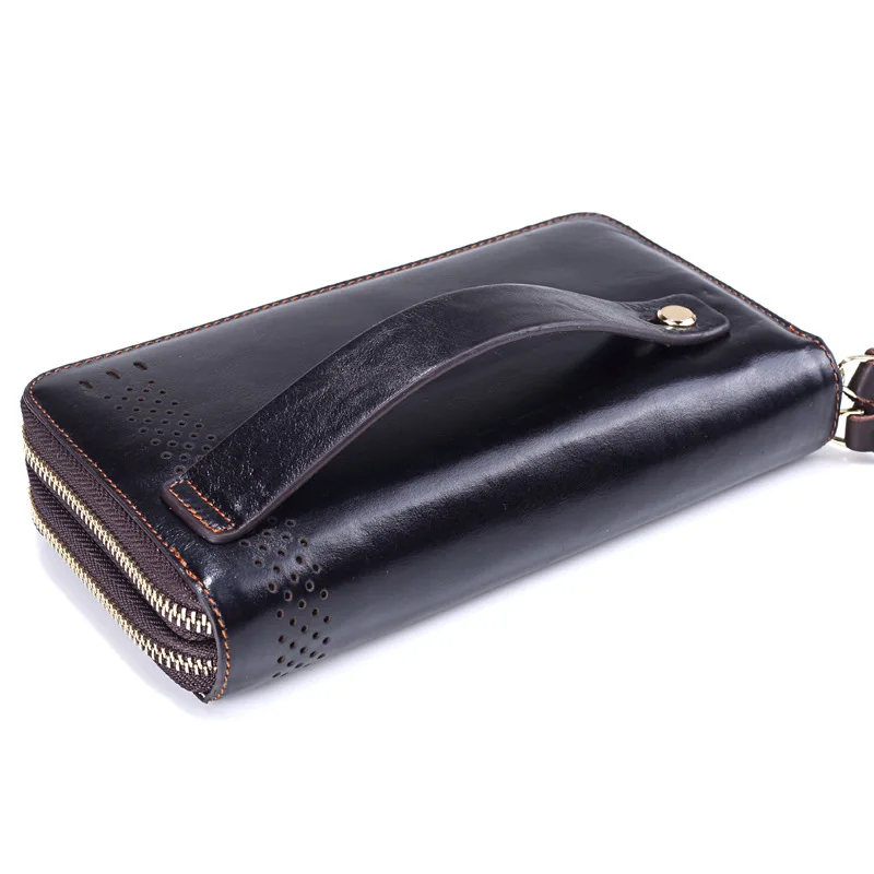 Кожаный бумажник Для мужчин качество длинная Обложка для паспорта модные