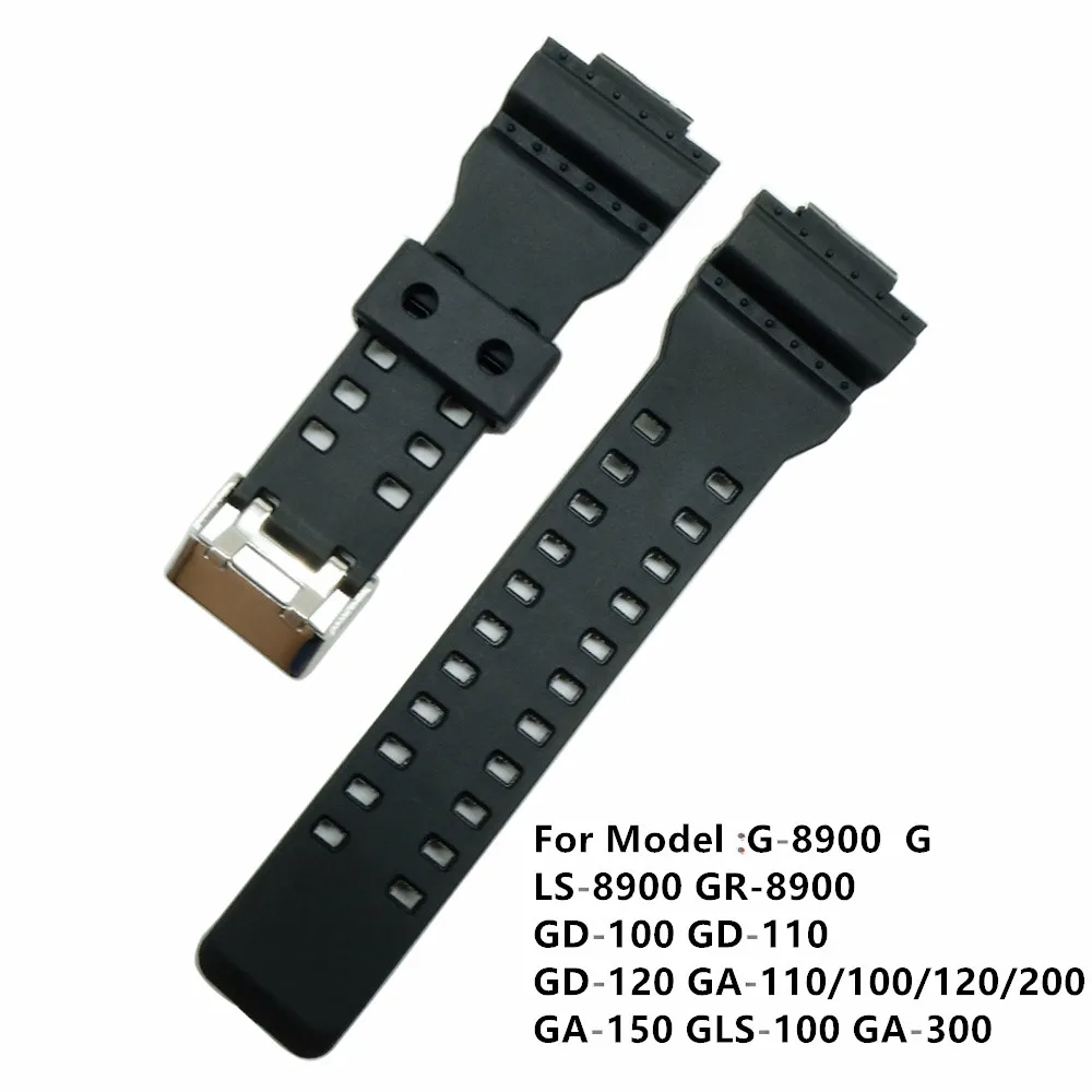 Черный Запасной ремешок для часов 16 мм из нержавеющей стали|strap band|silicone strapstrap clasp |