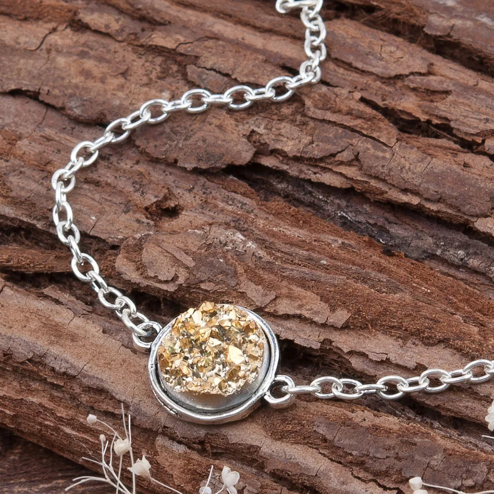 DoreenBeads резиновые Drusy браслеты серебряного цвета и серебристого разноцветные
