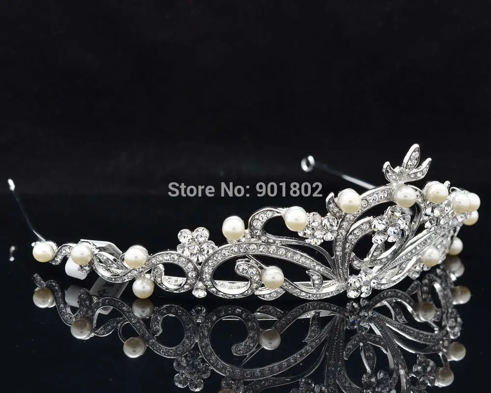 Модные жемчужные австрийские стразы кристаллы свадебная тиара Корона Свадебные