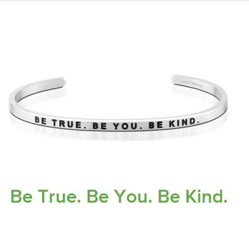 Модные браслеты манжеты с серебряной обмоткой Be True You Kind для женщин фирменные