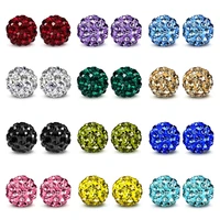 jewelrieshop women and girls fashion jewelry rhinestones crystal ball stud earrings set hypoallergenic great gifts idea