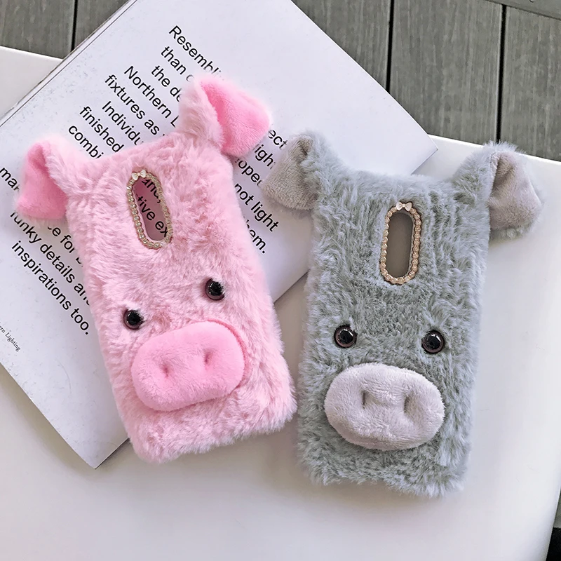 Oneplus 7 Чехол 3D поросенок &quotСчастливчик&quot милый мультфильм пушистые волосы