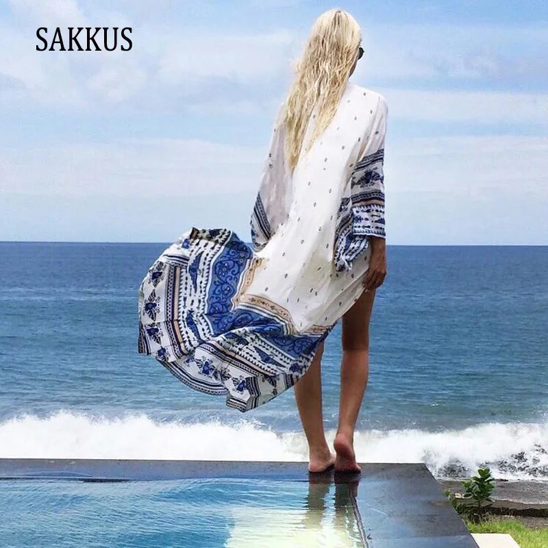 SAKKUS 2018 летний женский кафтан современный купальный костюм новейший цветочный