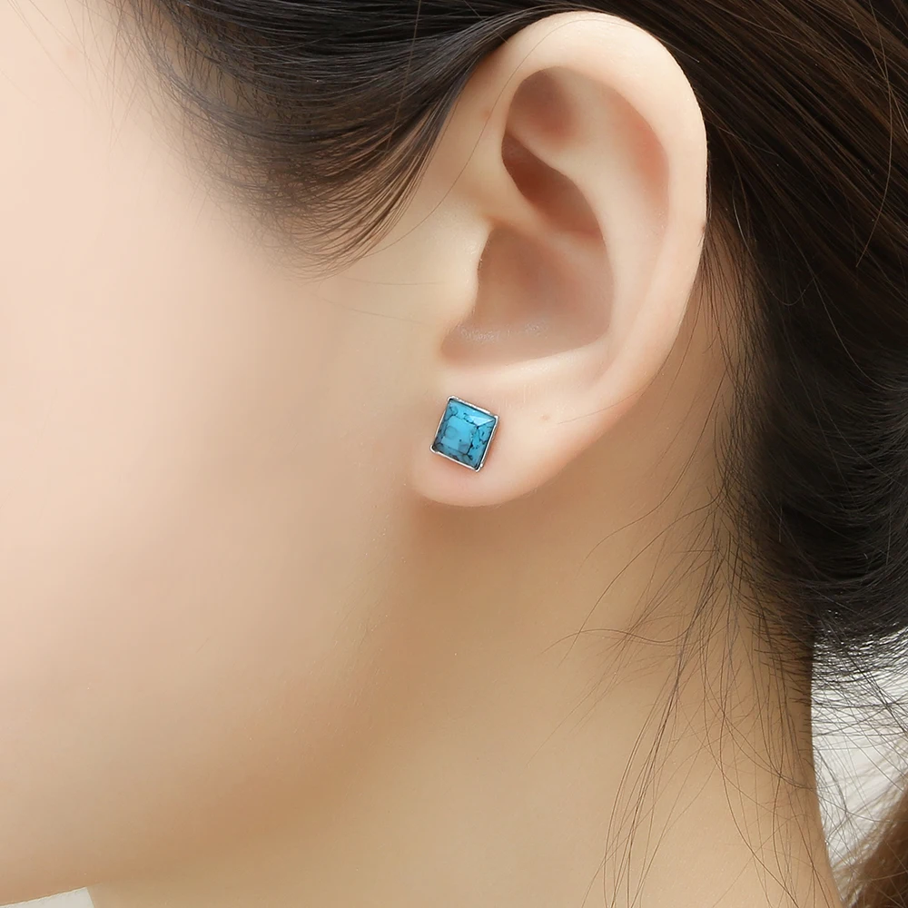 XUANHUA синий серьги гвоздики для женщин нержавеющая сталь Jewelry женщина Vogue 2019