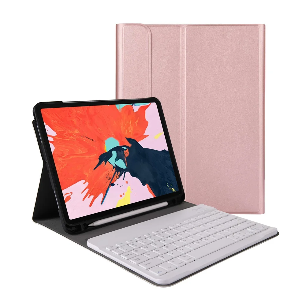 Для iPad Pro 11 2 в 1 съемная Bluetooth Русская/Иврит/испанская клавиатура+ тонкая подставка из искусственной кожи Чехол встроенный карандаш слот