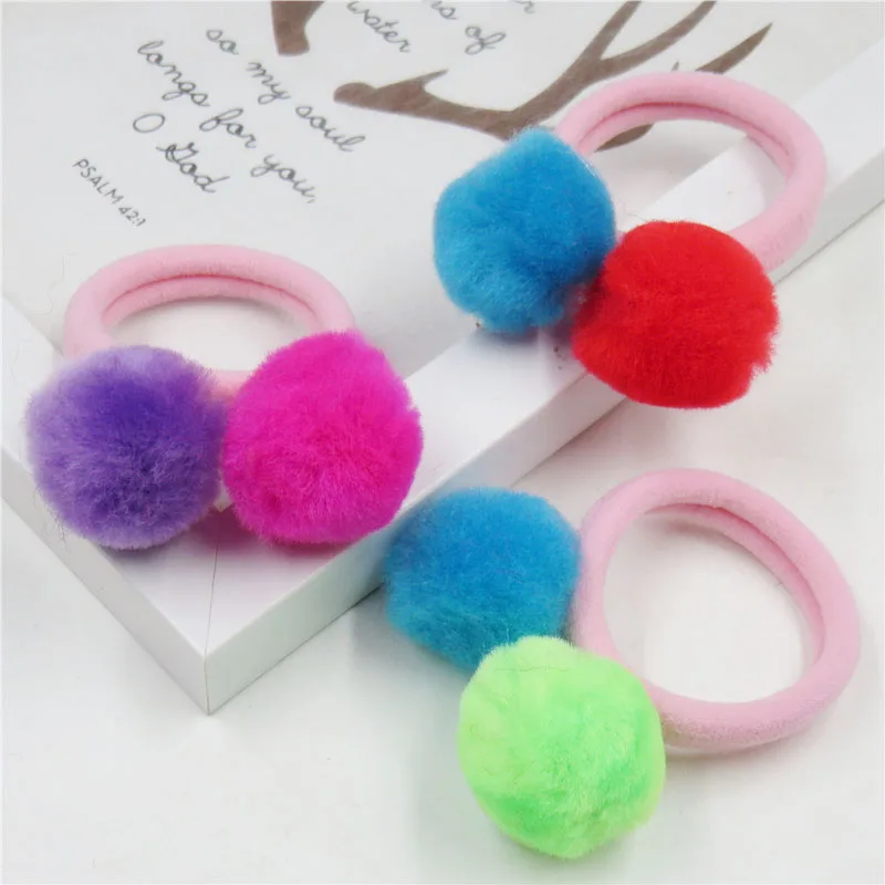 1 шт. Симпатичные Яркие 2 длинные шарики для волос эластичные повязки девочек