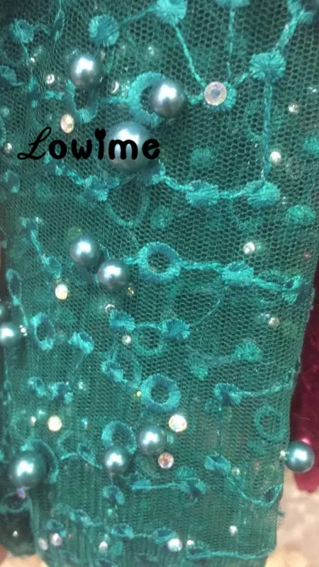 Зеленый Арабские Вечерние платья vestido de festa Зеленый Русалка спинки Вечерние платья с длинным рукавом Выпускные платья Abendkleider на заказ - Цвет: Зеленый