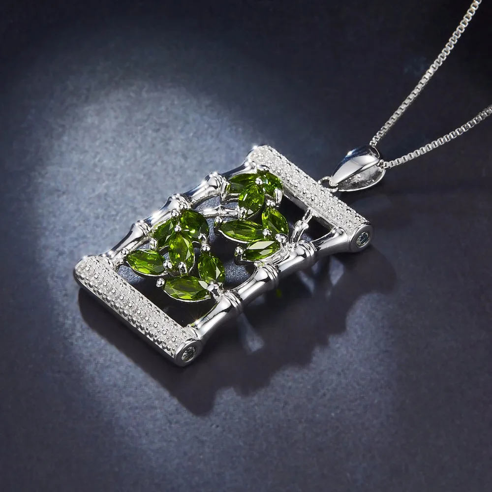 Hutang Твердые стерлингового серебра 925 2.93ct природных драгоценных камней хром