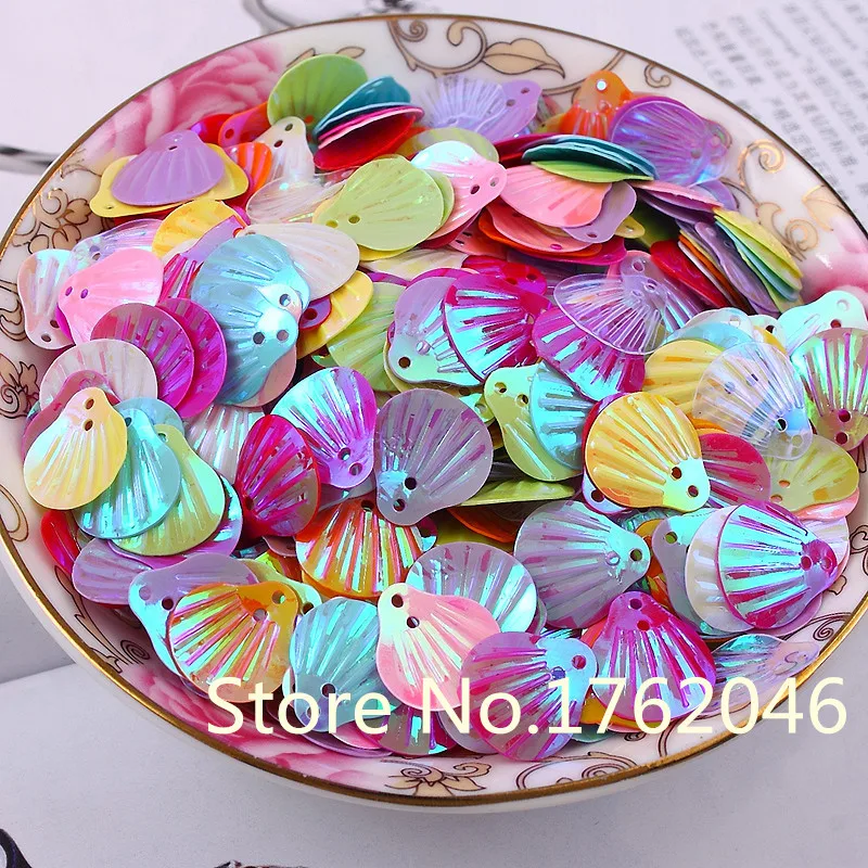 ISequins 200 шт 13 мм Sea Shell Форма пайетками DIY Швейные Украшение изделий Свадебный корабль, Для женщин ткань аксессуары