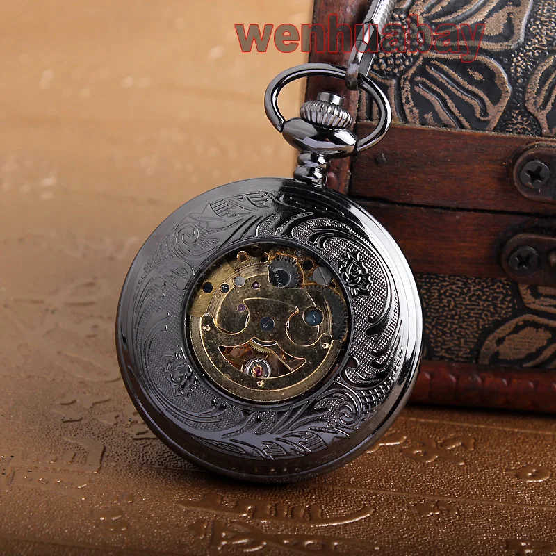 Модные Мужские автоматические механические часы светящийся Скелет римские