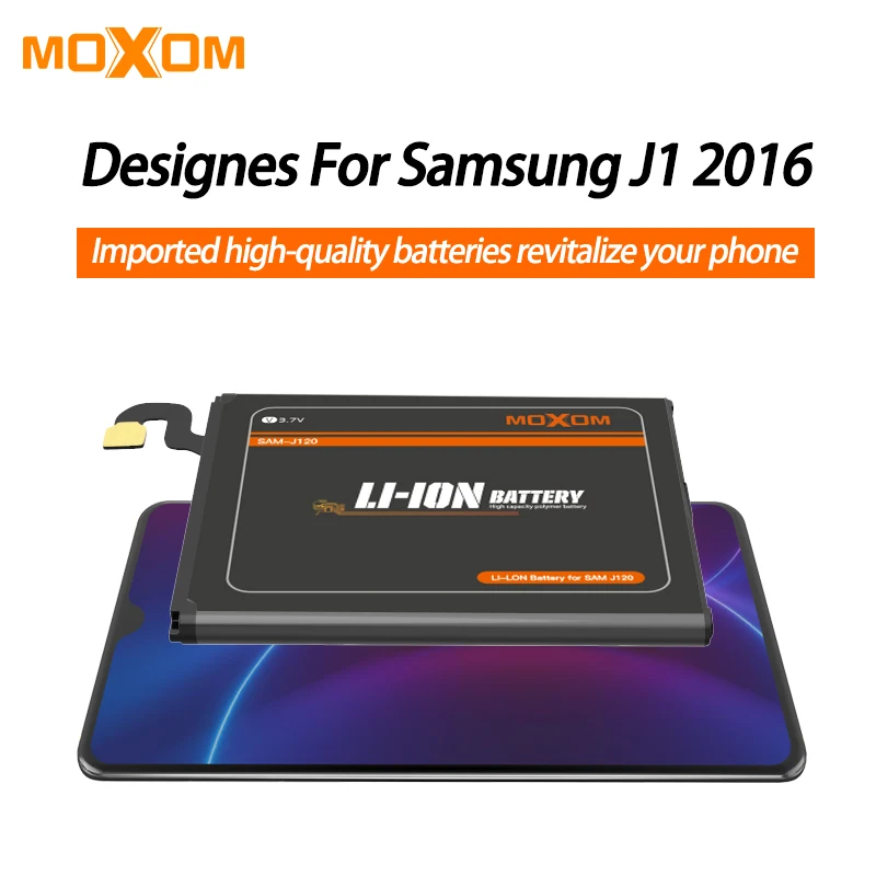 Аккумулятор MOXOM для телефона Samsung Galaxy J1 2016 J120 J120F J120A J120H J120T J120DS BJ120CBE 1700 мАч