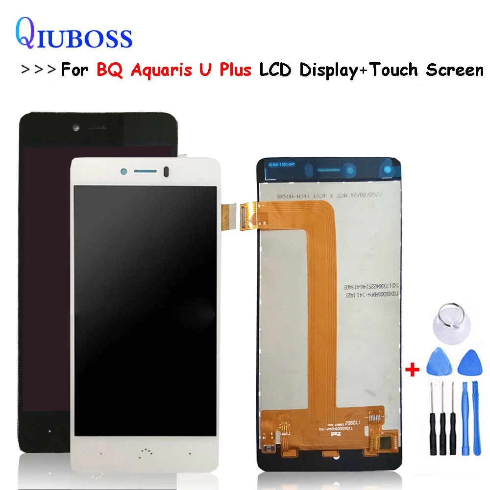 ЖК дисплей и сенсорный экран в сборе для BQ Aquaris U Plus дигитайзер Бесплатные