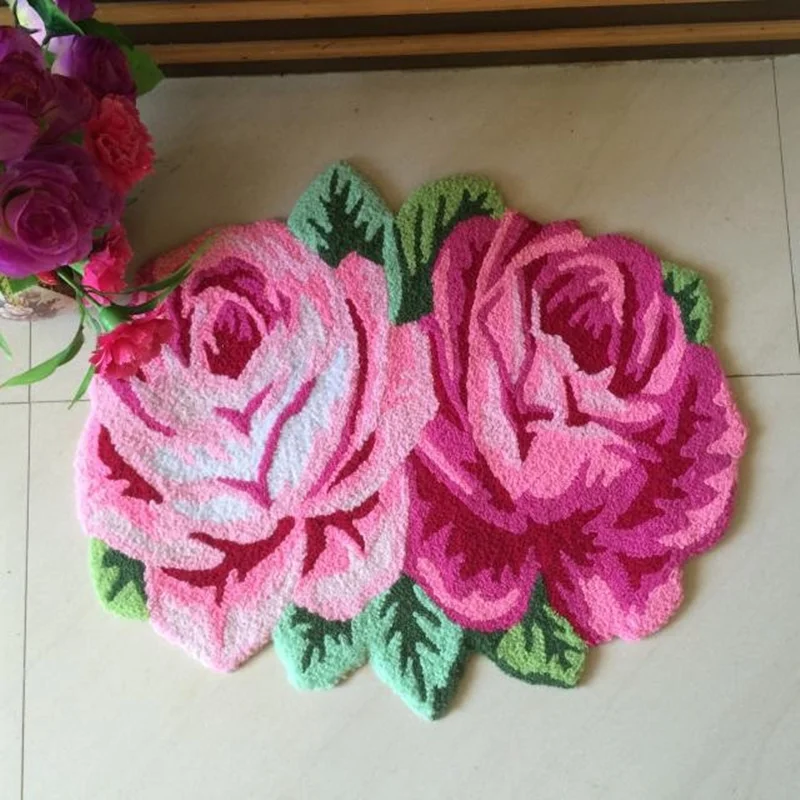 Бесплатная доставка ручной работы 2 rose art коврик для спальни/прикроватные
