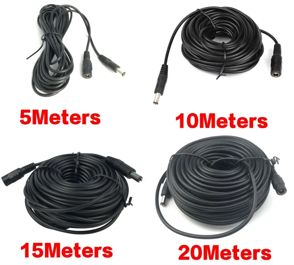 Uvusee CCTV 5 м/10 м/15 м/20 М 2,1x5,5 мм Dc 12 В удлинитель питания для аудио камеры безопасности s Ip камера Dvr автономный