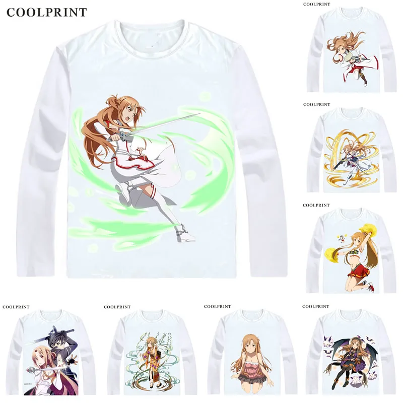 Рубашка с длинным рукавом косплей-рубашка рисунком Sword Art Online футболки САО Аниме