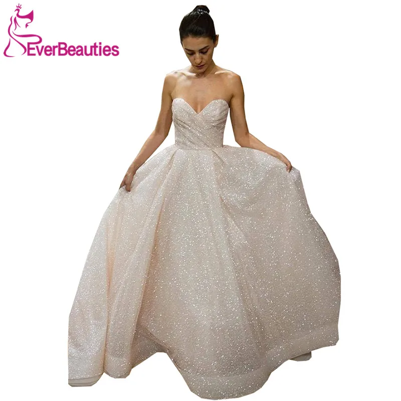 Свадебное платье 2020 Vestidos De Novia блестящее невесты милое для свадьбы халат