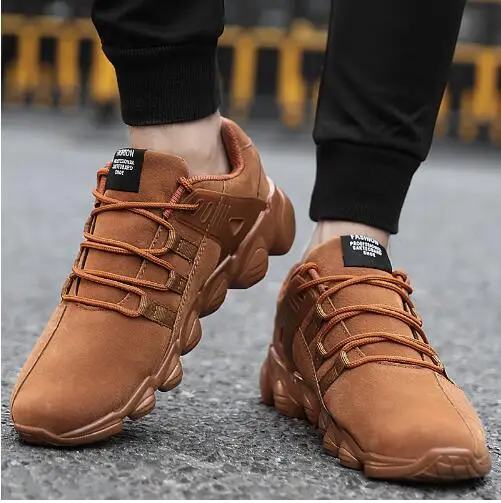 Hot 2018 fashion casual shoes men's flat autumn and winter warm black yellow size 39-46 | Обувь