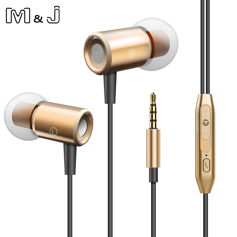 Проводные наушники M & J J12 с высоким разрешением металлические магнитные вкладыши