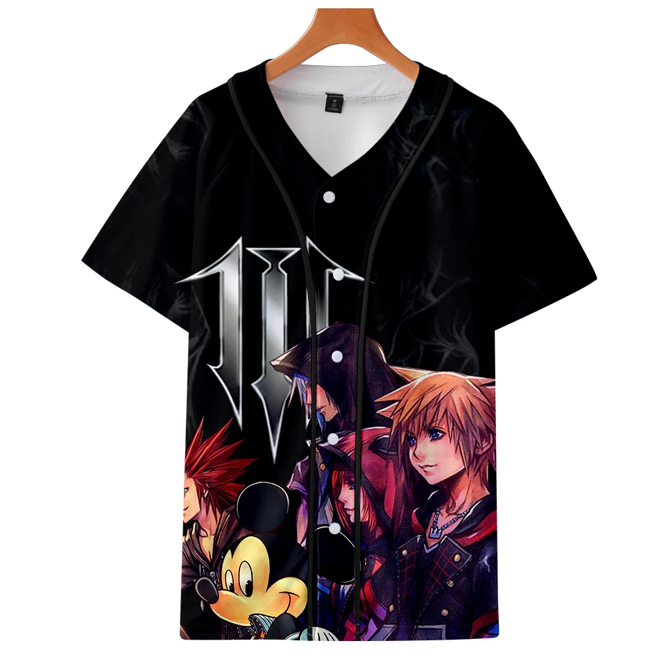 Лидер продаж нижняя рубашка kingdom hearts осенняя бейсбольная с коротким рукавом