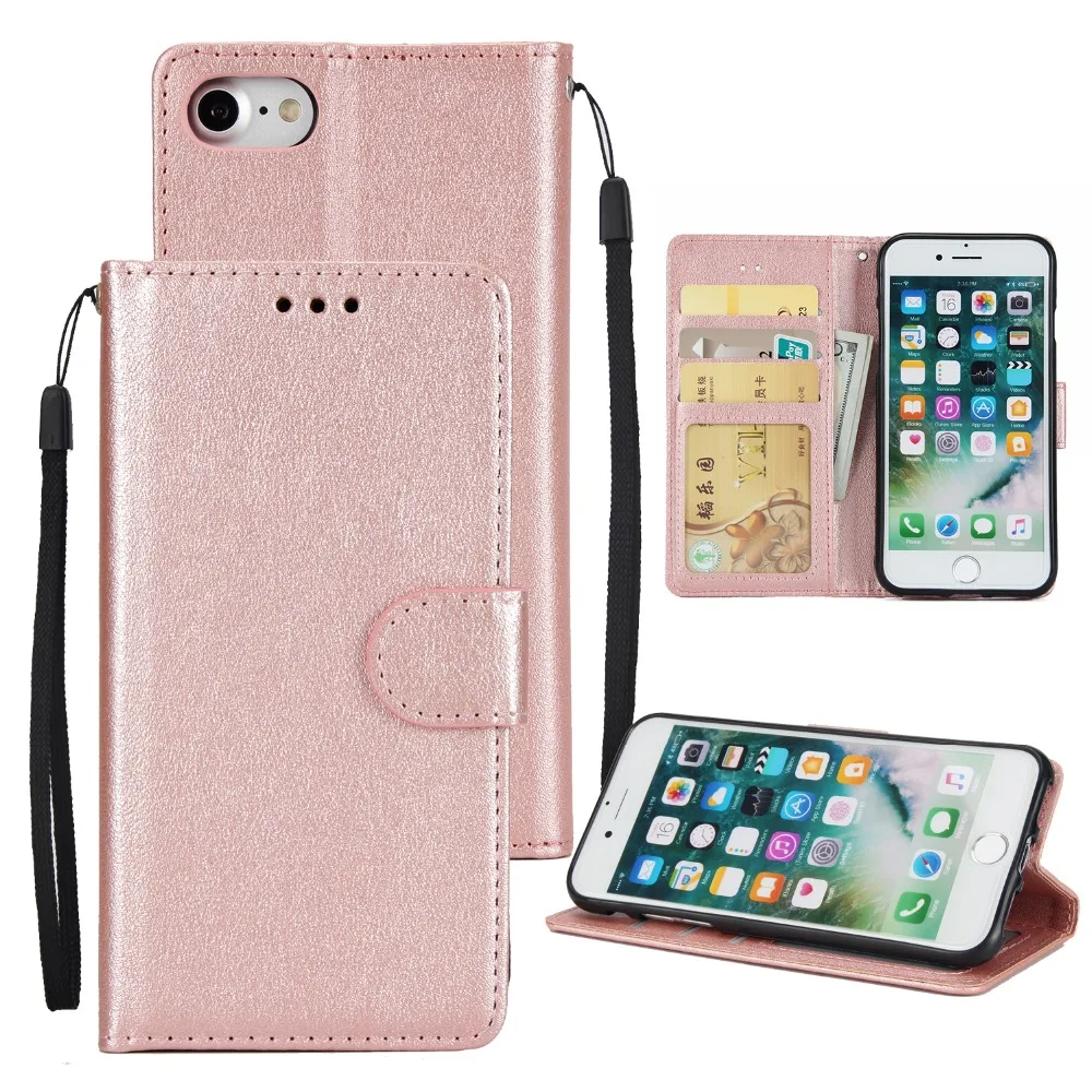 Для iPhone 7 6S Plus SE чехол для iPhone 11 Pro PU кожаный чехол-кошелек с подставкой откидная крышка для iPhone X XS XR XS MAX розовое золото