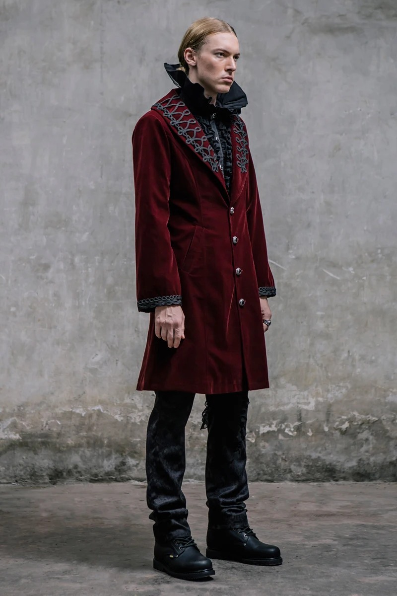 Gothic Men's Dress Coat Steampunk Lapel Neck Winter Long Jacket Party Halloween Outerwear Coats | Мужская одежда