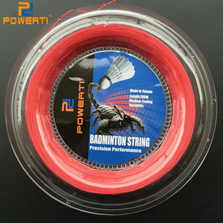 red POWERTI 2 катушка/лот 0,70 мм бадминтонская ракетка 200 м Катушка Спортивная уличная тренировочная струна для тренажерного зала бадминтон струна PX95 - Цвет: red
