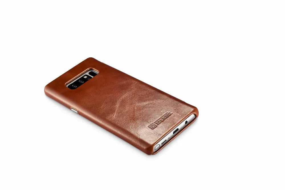 Округленными изогнутыми краями Винтаж в ретро-стиле для samsung Galaxy Note 8 Note8 бренд icarer натуральная из натуральной коровьей кожи кожаный чехол