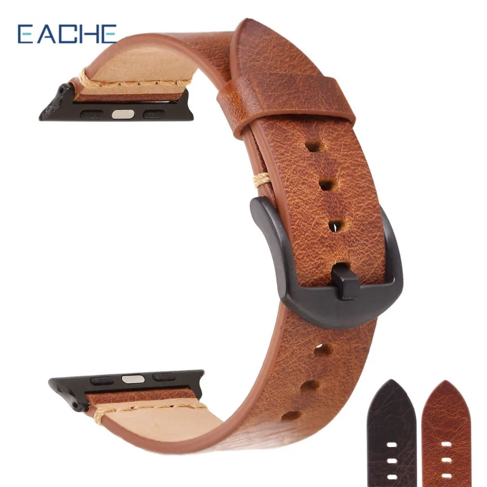 

EACHE Genuine Leather Watch Band Fit For Apple Watch Series 1 2 3 38mm 42mm