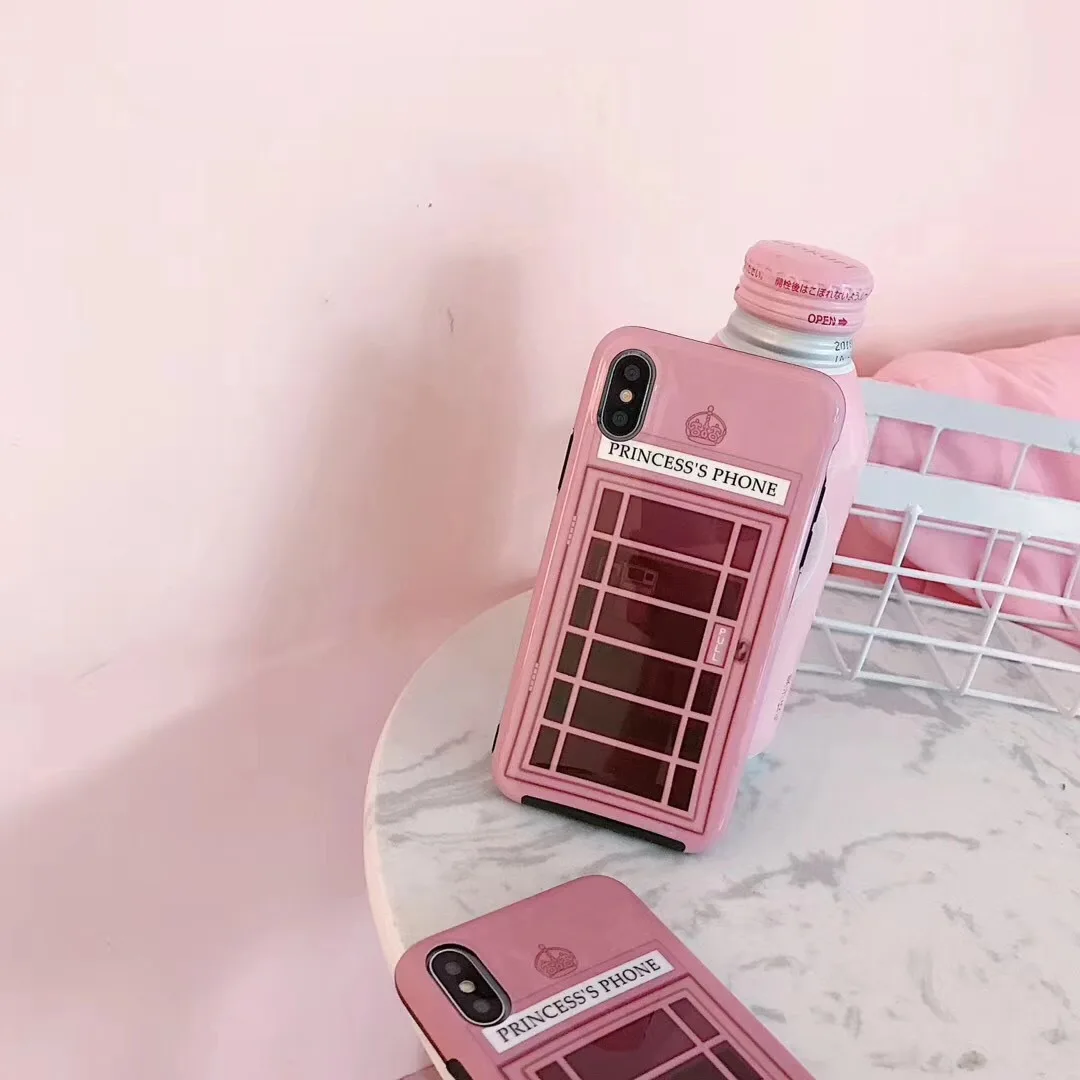 Silicone creative phone booth Case For iPhone 7 7Plus 8 8Plus 6s Plus PC 5 SE X XR XS Max App Capa ipone |