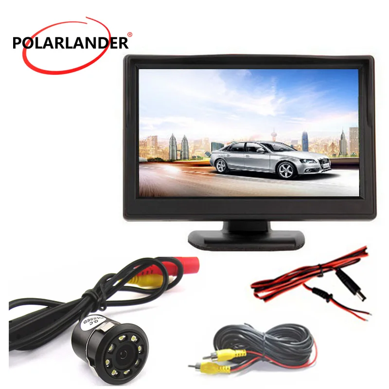 5 Inch TFT Screen With Lamp 18.5mm LED Plug-In Rear Camera Reversing Parking Monitor Back-up HD Desktop Display | Автомобили и