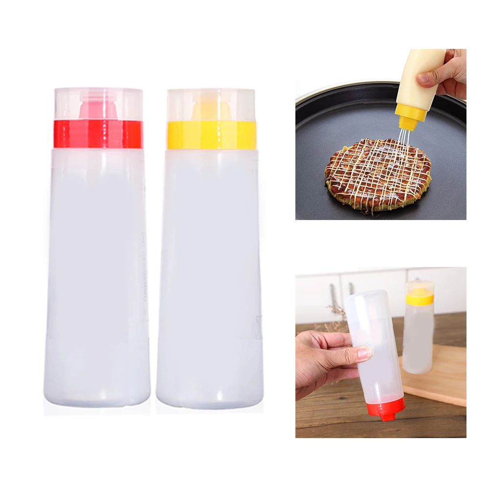 

300ml Silicone 4 Holes Squeeze Sauce Mayonnaise Bottle Cream Oil Jam Ketchup Cake Decoration Tools For Mayonnaise Olive Oil