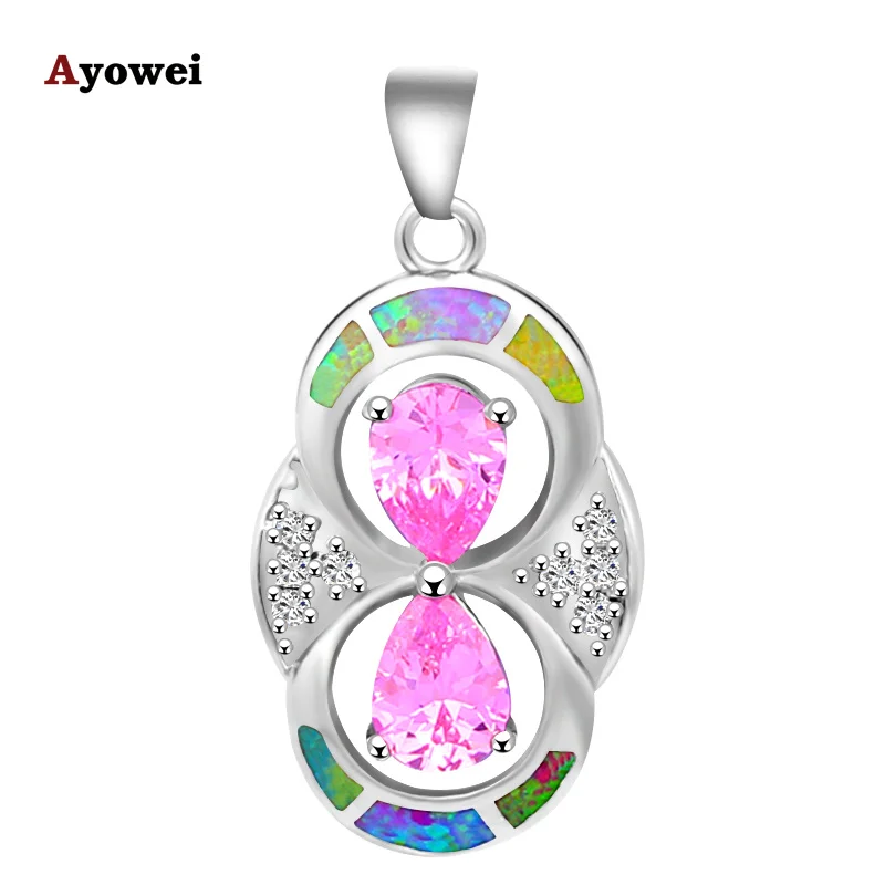 Горячая Распродажа AAA розовый циркон фиолетовый огненный опал штамп серебряные