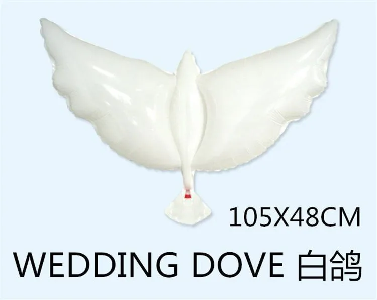 100 шт./лот воздушные шары с летающим белым Dove для свадьбы Balao 105*48 см мира птичий шар