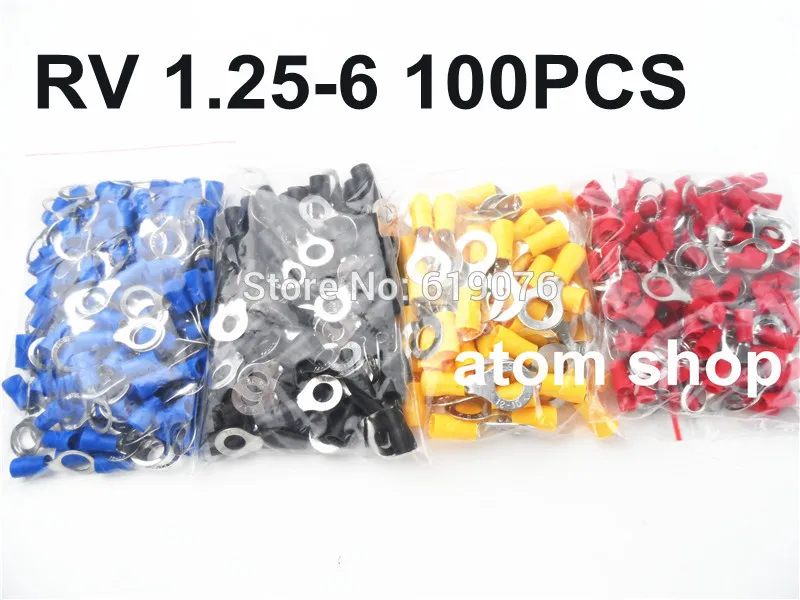 RV1.25-6 красного желтого и черного цветов 22-16 AWG 0 5-1.5mm2 изоляцим кольцом терминал