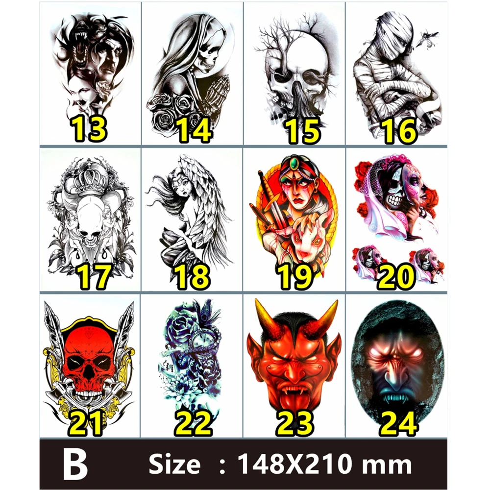 SHNAPIGN череп летучая мышь Багги Временные татуировки боди арт флэш тату наклейки