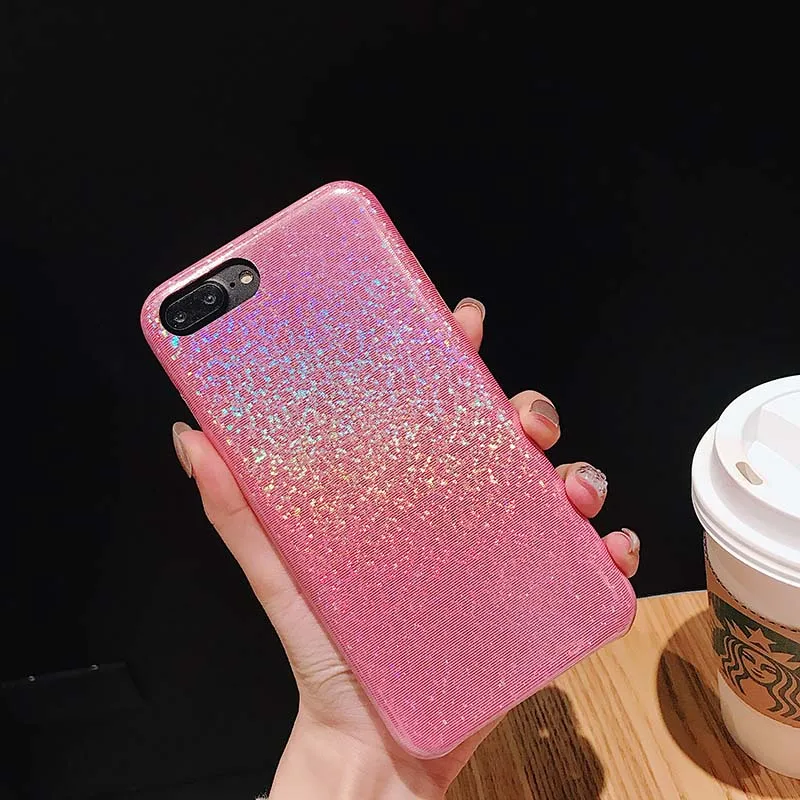Блестящий цветной лазерный чехол для Xiaomi 8, 9, Mix, 2 s, блестящий наполовину завернутый мягкий чехол для телефона из искусственной кожи для Redmi Note 5, 6, 7 Pro