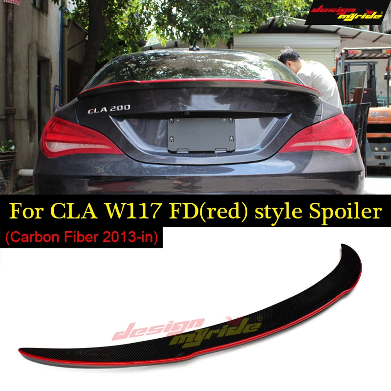 Спойлер для Mercedes CLA W117 FD Style Class C117 X117 задний спойлер из углеродного волокна с