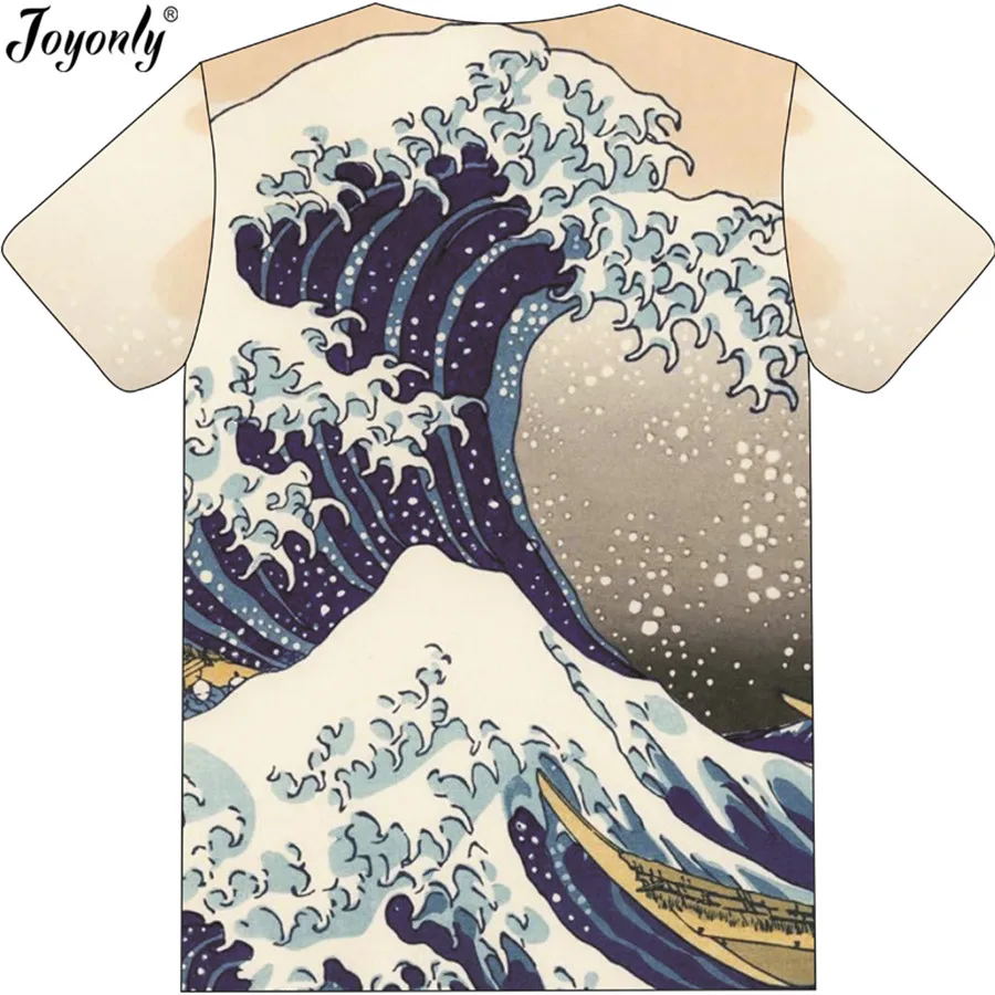 Joyonly Новинка 2018 летняя детская 3D футболка Kanagawa Japanese Ukiyoe для мальчиков и девочек