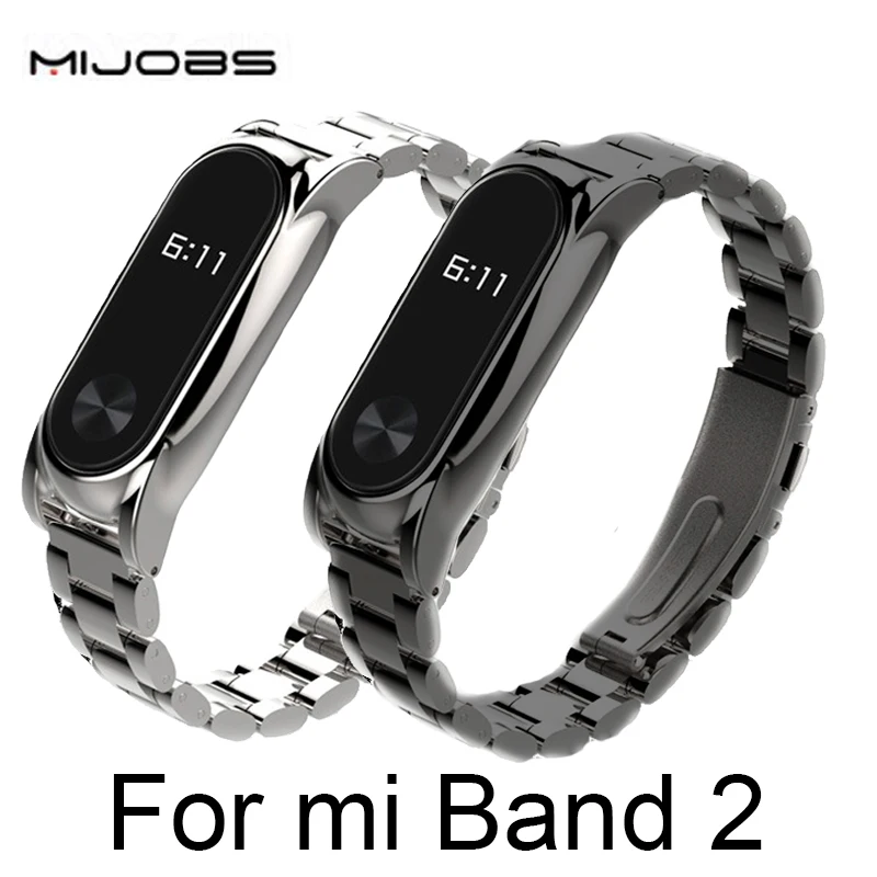 Металлический ремешок для Xiaomi Mi Band 2 Безвинтовой браслет из нержавеющей стали
